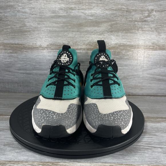 Nike Men's Air Huarache Premium 806979-103 White Black Green Sneakers Size 7.5 - Picture 2 of 8